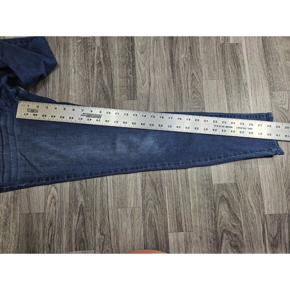 (3/$35) ELLE Jeans Womens 10 Blue Medium Wash Mid Rise Skinny Stretch Straight - Picture 9 of 11